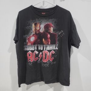 AC/DC and Iron Man 2 Graphic Tee / Shoot to Thrill / Size Large